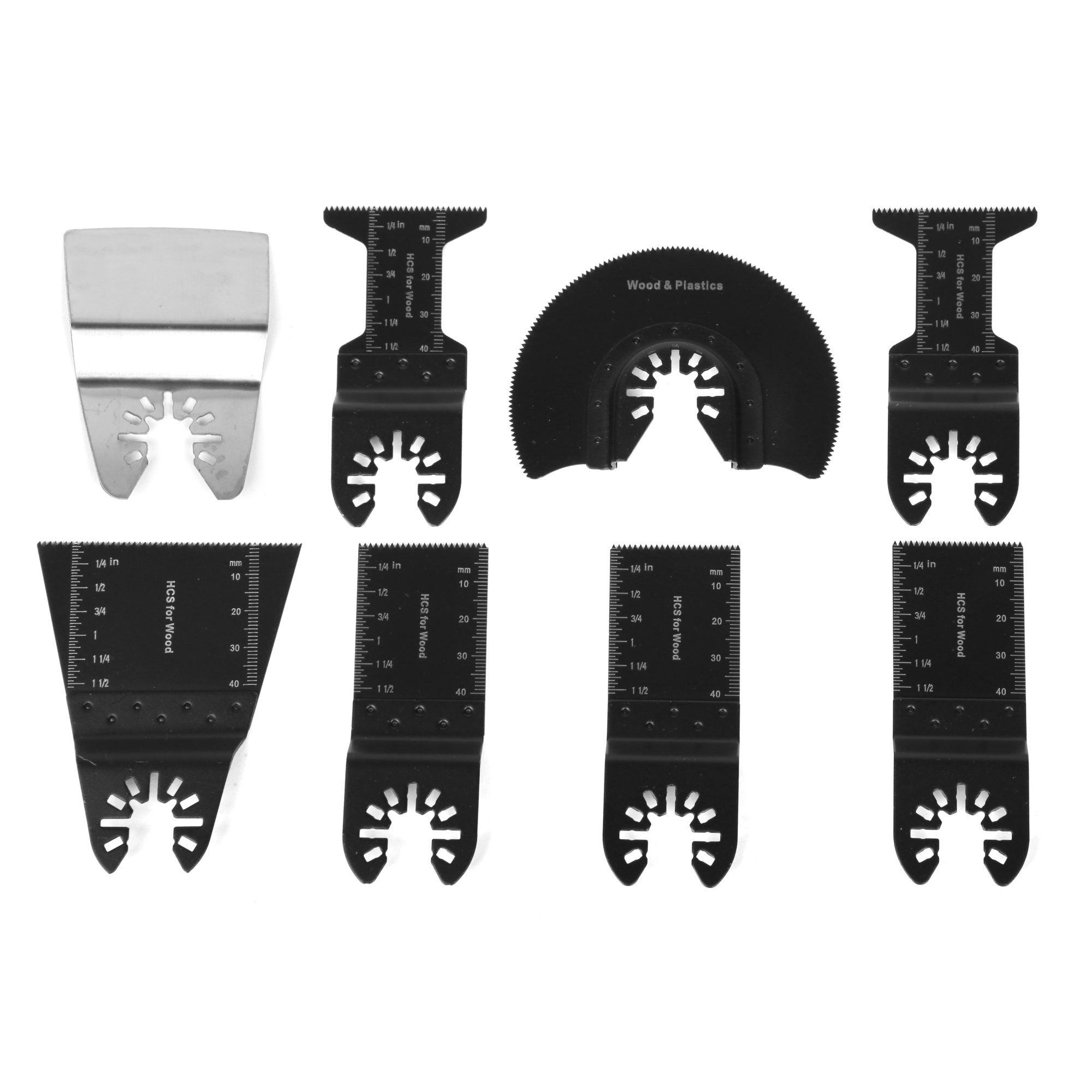 WEN Oscillating Multi-Tool Wood Blade Set - 8-Pc., High Carbon Steel, Model# MTB008